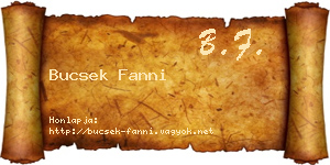 Bucsek Fanni névjegykártya