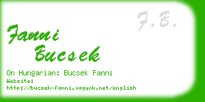 fanni bucsek business card